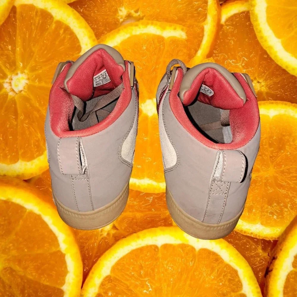 Adidas High Top Sneakers Tan and Orange Size 11 1/2‎